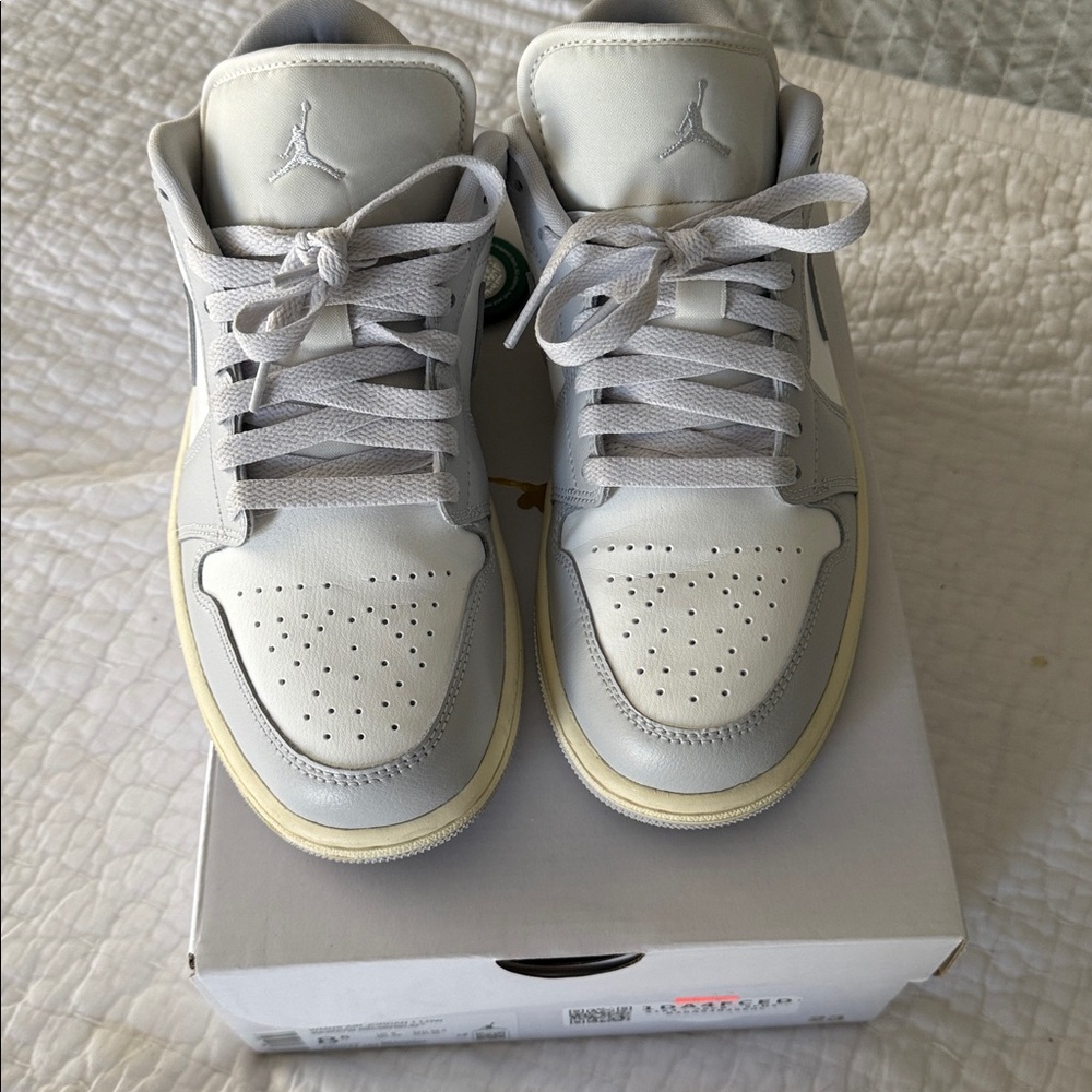 Nike Air Jordan 1 Low Sneakers - Neutral Grey & Coconut Milk - Picture 7 of 13